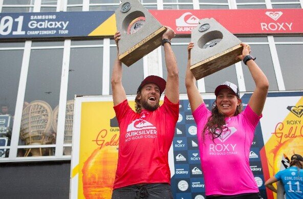Image: WSL / Kirstin | Matt Wilkinson (AUS) and Tyler Wright (AUS) reign supreme at the Quiksilver and Roxy Pro Gold Coast