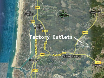 Google Maps | Factory Outlets in Soorts - Hossegor | Loacation overview | D652