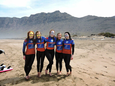 Girls surf Canary Islands