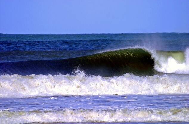 epic right at the oyambre beach in north spain