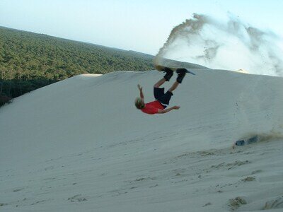 Snowboarden auf der Düne du Pylat